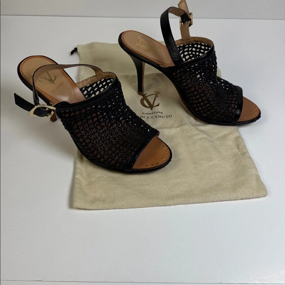 Signature Vince Camuto‎ Woven Leather Slingback Sandal